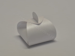 Pudełko 50x50x40 mm perłowe białe złożone zamknięte