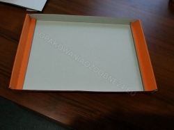 Pudełko z okienkiem 350x240x70 mm gładkie czarne widok wieczka jak składać (bez zatrzasków)