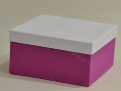 Pudełko ozdobne 200x200x100 mm różowe białe zamknięte