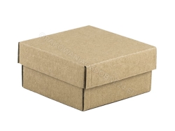 Pudełko tekturowe 80x80x40 mm gładkie kraft zamknięte widok z ukosa