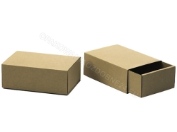 Pudełko szufladkowe wsuwane 140x100x50 mm gładkie kraft widok na dwa pudełka widok z boku