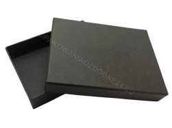 Ekskluzywne pudełko 350x240x70 mm matowe czarne widok z góry lekko otwarte