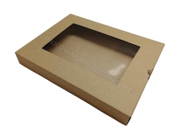 Pudełko z okienkiem 330x250x40 mm gładkie kraft