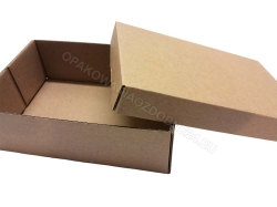 Pudełko 150x100x50 mm gładkie kraft otwarte widok z ukosa