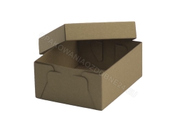 Pudełko z okienkiem 185x145x60 mm gładkie eko lekko otwarte wieczko widok z ukosa