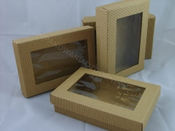 Pudełka 150x100x50 mm z nakładanym wieczkiem z okienkiem
