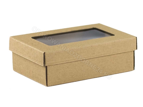 Pudełko 150x100x50 mm z okienkiem otwarta fala