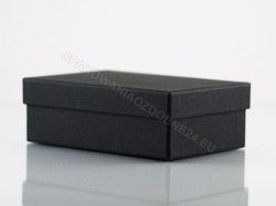 Pudełko ozdobne 150x100x50 mm matowe czarne zamknięte widok z ukosa