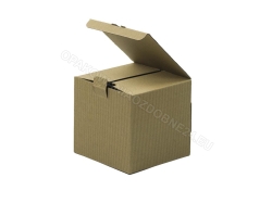 Pudełko tekturowe 150x150x140 eko karbowane z klapką