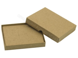 Pudełko na biżuterię 120x90x20 mm gładkie kraft otwarte widok z góry na wkładkę do umieszczenia biżuterii