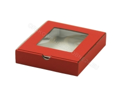 Czerwone pudełko ozdobne 150x130x30 mm z okienkiem produktowe