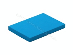 Pudełko fasonowe 225x155x20 mm gładkie niebieskie zamknięte widok z ukosa