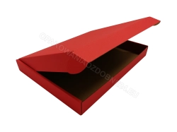 Pudełko fasonowe 315x230x35 mm gładkie czerwone - otwarte
