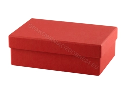 Pudełko na prezent 300x250x120 mm matowe czerwone zamknięte widok z boku