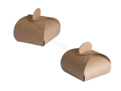 Pudełko fasonowe 50x50x40 mm gładkie kraft widok na dwa pudełka podziękowania