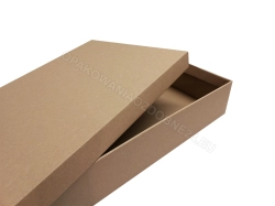 Pudełko fasonowe 450x280x75 mm gładkie kraft lekko otwarte widok z tyłu z ukosa