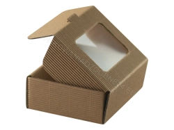 Pudełko z okienkiem 90x75x30 mm karbowane - otwarte