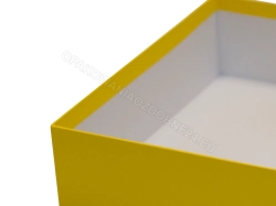 Karton 300x250x120 mm żółty ozdobny widok na wnętrze