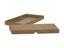 Pudełko fasonowe 225x115x20 mm gładkie kraft otwarte widok z boku