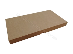 Pudełko fasonowe 225x115x20 mm gładkie kraft zamknięte widok lekko z góry