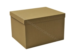 Duże pudełko na prezent 300x250x200 mm karbowane eko zamknięte widok z ukosa