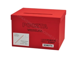 Pudełko na koperty czerwona Poczta Weselna