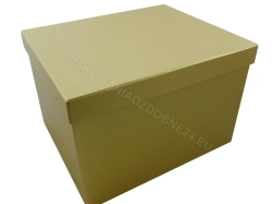 Złote pudełko na koperty 300x250x200 mm golden box zamknięte widok z ukosa