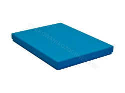 Pudełko ozdobne 220x160x20 mm matowe niebieskie A5 na kalendarz zamknięte widok z góry z ukosa