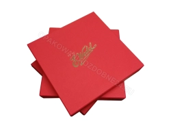 Pudełko ozdobne 220x150x70 mm matowe czerwone widok na hotstamping na wieczku