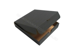 Pudełko kaszerowane 150x130x30 mm czarne matowe lekko otwarte widok z ukosa