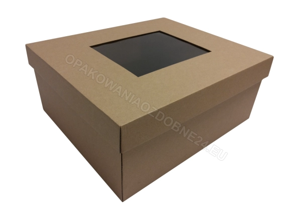 Pudełko z okienkiem 320x280x140 mm gładkie kraft