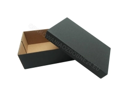 Pudełko 15x10x5 cm czarne tekturowe - otwarte