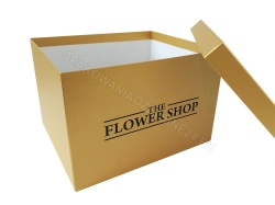Złote pudełko na kwiaty flower box