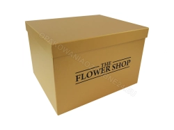 pudełko flower box, złote pudełko na kwiaty