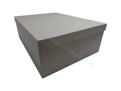 Pudełko na prezent 400x300x140 mm matowe szare kaszerowane