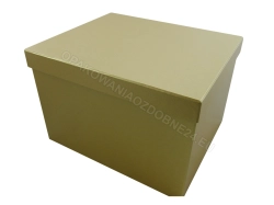 Pudełko ozdobne 300x250x200 mm perłowe złote zamknięte