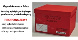 Pudełko na koperty czerwona Poczta Weselna opis jak wypełnić pocztówkę