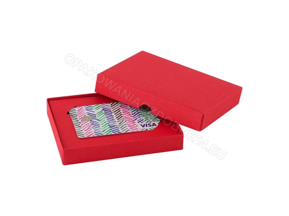 Pudełko 120x90x20 mm z wkładką na voucher gładkie czerwone