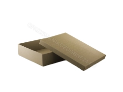 Pudełko na suknie ślubną lub garnitur 600x490x100 mm karbowane kraft lekko otwarte widok z ukosa