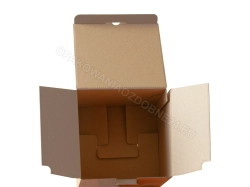 Pudełko fasonowe 150x150x140 mm gładkie kraft - otwarte, widok z góry