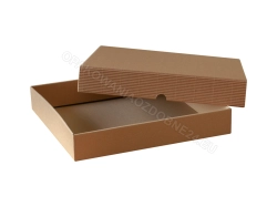Pudełko fasonowe 300x285x50 mm kraft otwarte widok z ukosa