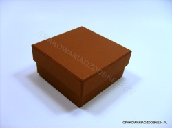 Pudełko 90x90x40 mm ręcznie oklejone brązowe zamknięte