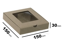 Pudełko z okienkiem 150x150x30 mm karbowane ozdobne