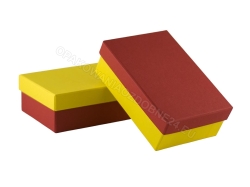 Pudełko ozdobne 150x100x50 mm matowe gładkie wieczko bordowe spód żółty
