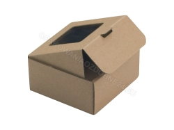 Pudełko 80x80x40 mm do pakowania ciasteczek lub drobnych produktów - lekko otwarte