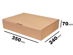 Pudełko fasonowe 350x240x70 mm gładkie kraft