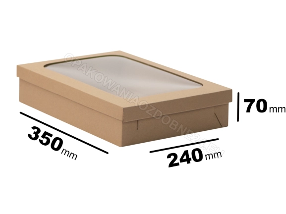 Pudełko z okienkiem 350x240x70 mm gładkie z wieczkiem