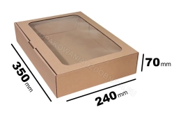 Pudełko z okienkiem 350x240x70 mm gładkie Fefco 0426