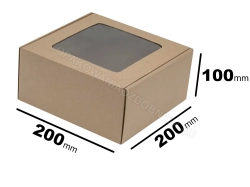 Pudełka z okienkiem 200x200x100 mm gładkie
