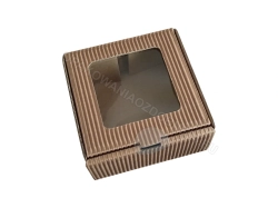 Pudełko z okienkiem na drobne produkty upominkowe 100x100x50 mm otwarta fala